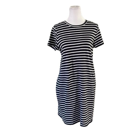 J. Crew Navy White Striped Tshirt Dress Size Small - Picture 1 of 9